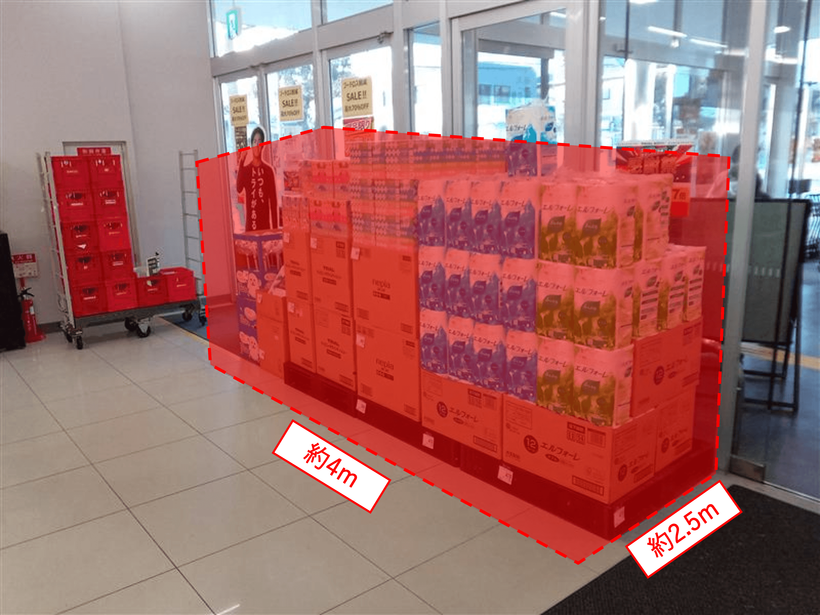 店内入口横 ポップアップストア(物販、食物販)やプロモーション用途に最適なスーパー店内催事イベントスペース