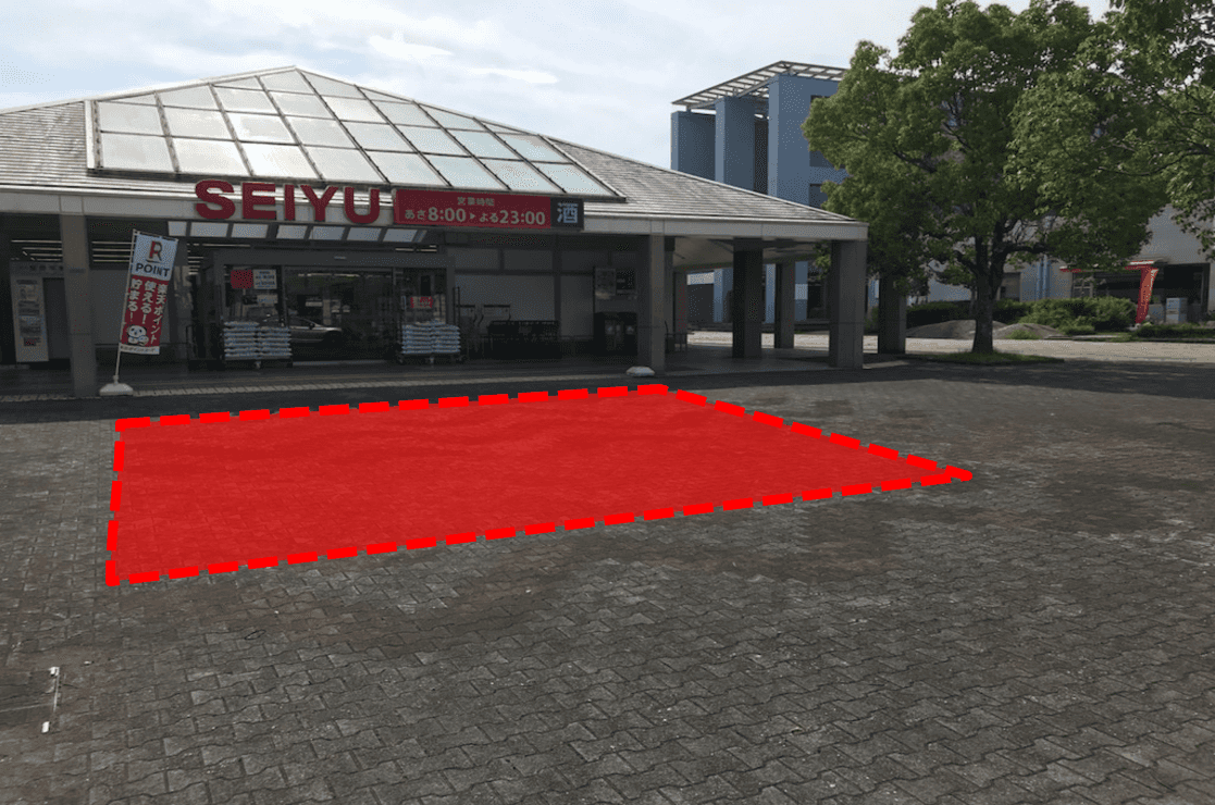 1階店外(屋根なし) プロモーション用途や物販、食物販のポップアップストアに最適なスーパーマーケットの屋外催事イベントスペース