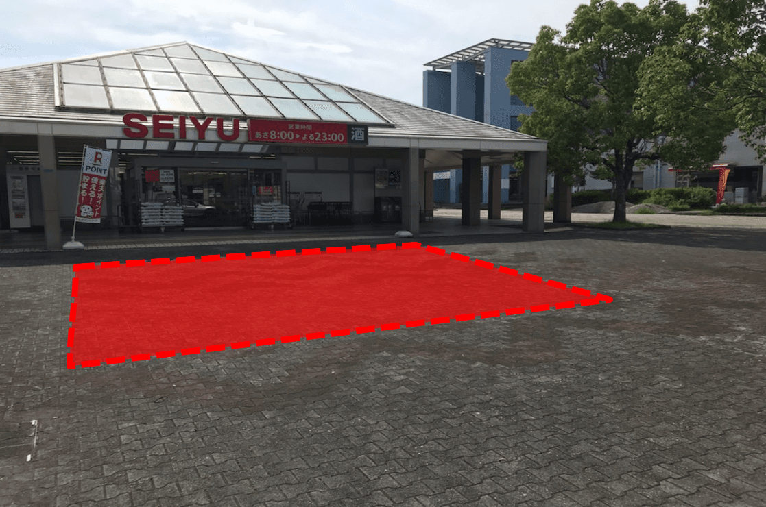 1階店外(屋根なし) プロモーション用途や物販、食物販のポップアップストアに最適なスーパーマーケットの屋外催事イベントスペース