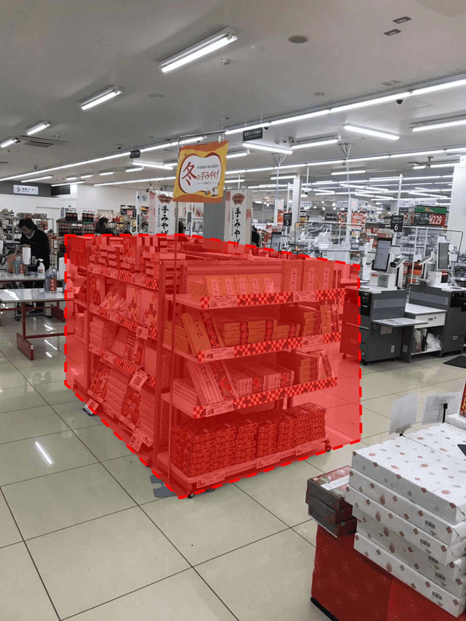 レジ付近 プロモーション用途や物販、食物販のポップアップストアに最適なスーパー店内催事イベントスペース