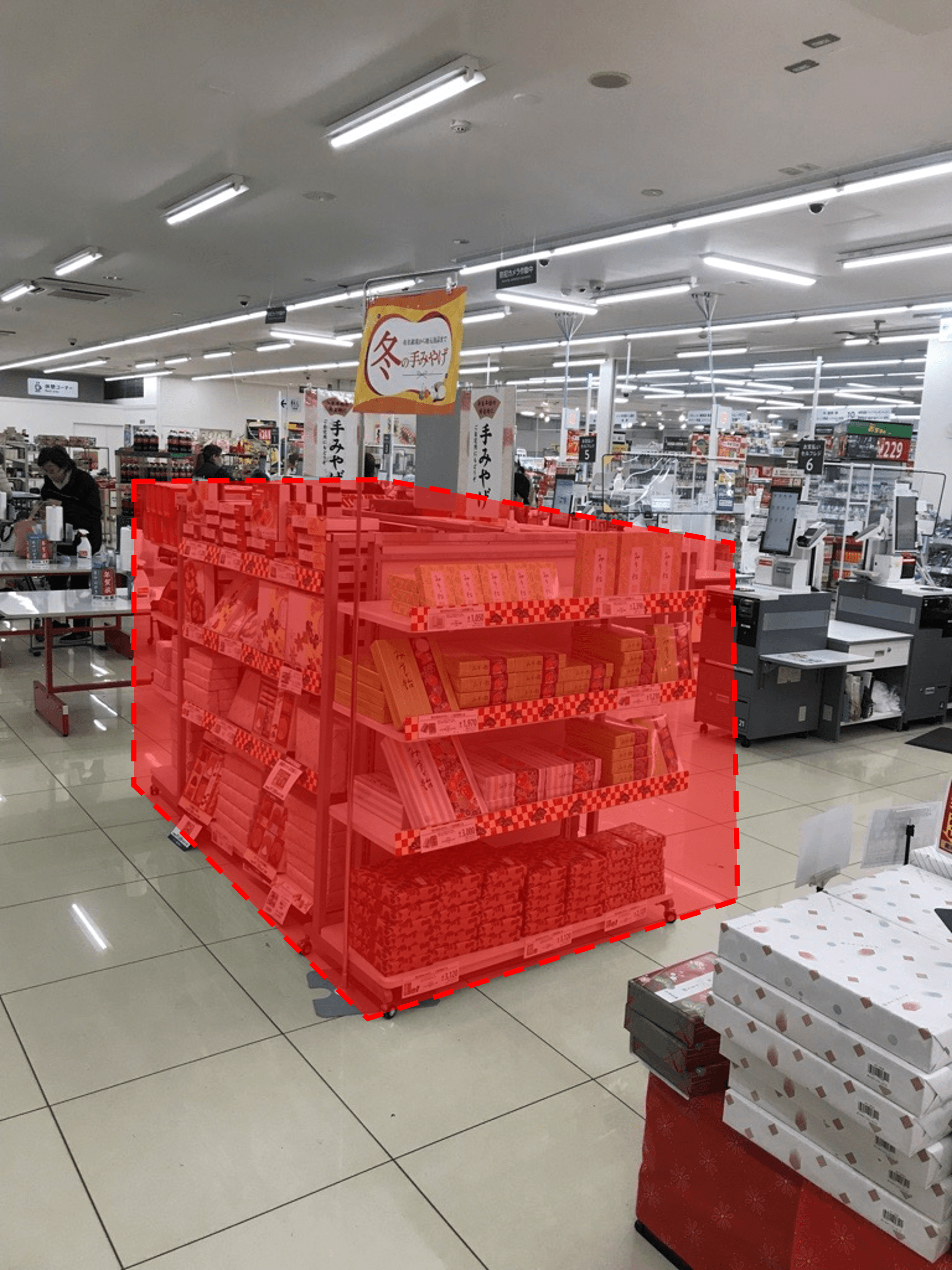レジ付近 プロモーション用途や物販、食物販のポップアップストアに最適なスーパー店内催事イベントスペース