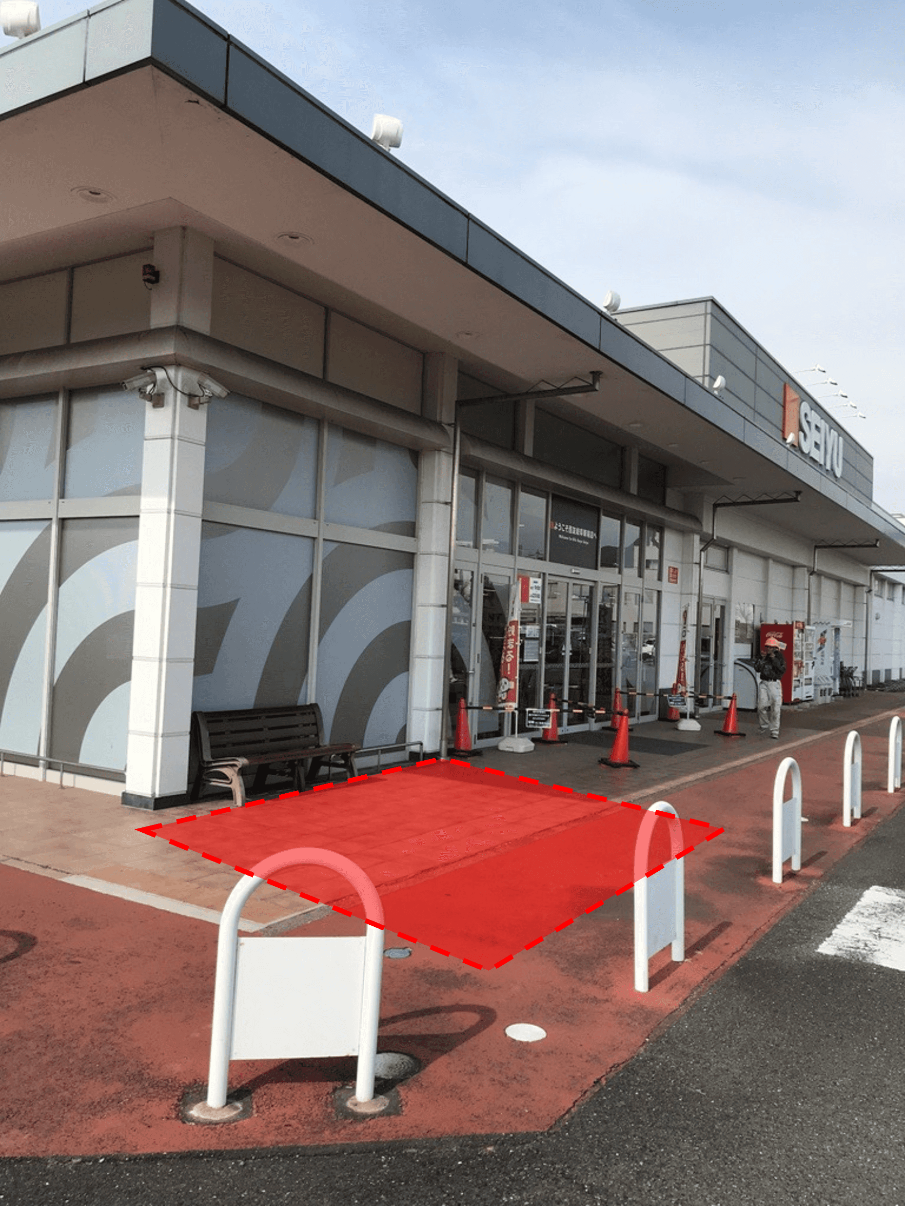 店頭 軒下 キッチンカーや、プロモーション用途、物販、食物販のポップアップストアに最適なスーパー屋外軒先の催事イベントスペース