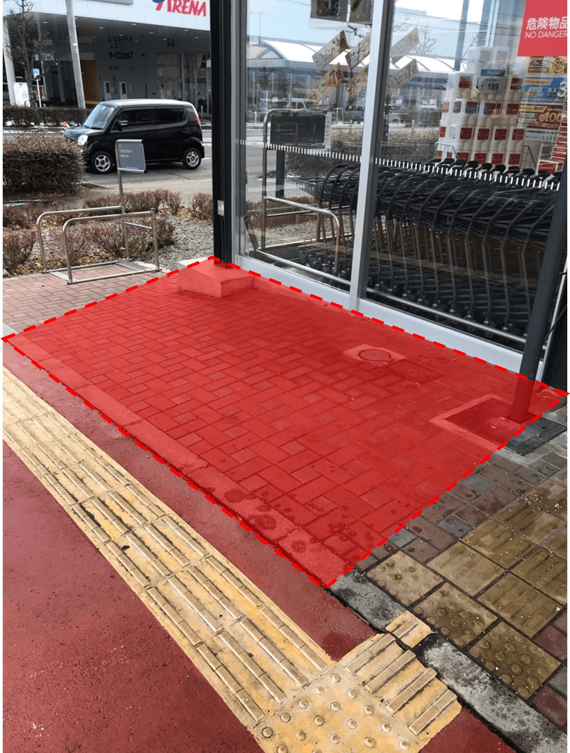 店頭(軒下) プロモーション用途や物販、食物販のポップアップストアに最適なスーパー屋外軒先の催事イベントスペース